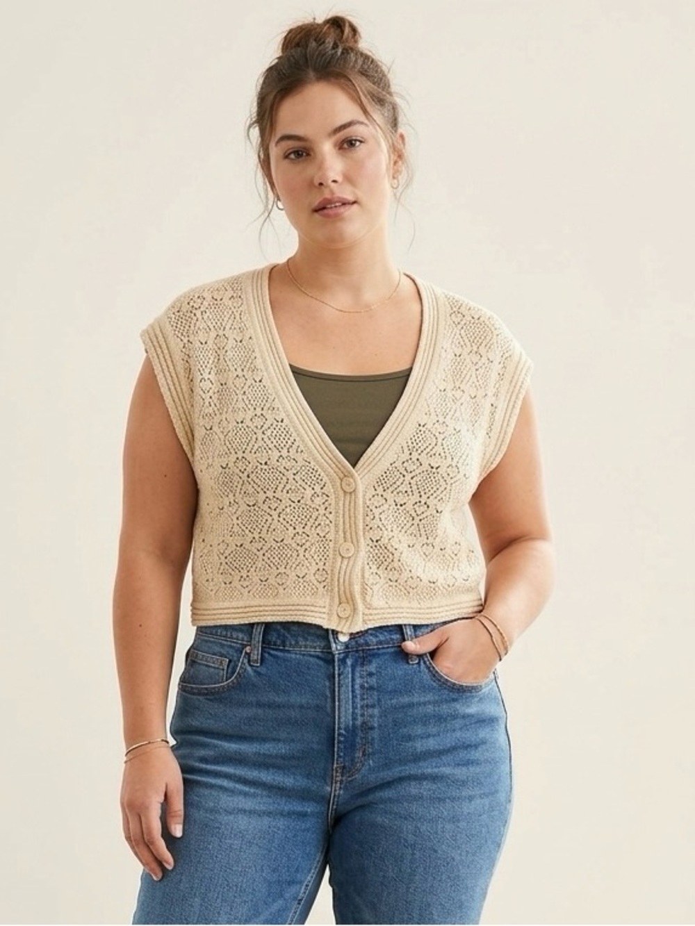 Marc New York, Andrew Mark, NWOT, Cream Knit Sweater, XL, P2P: 20”